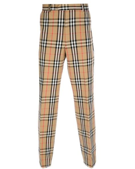 pantaloni burberry uomo corti|burberry check panel pants.